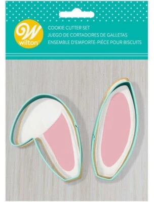 Cortador de galletas Wilton Bunny Ears juego de 2 piezas de metal 3" Pascua #2308-0-0262 Foto 1 de 4