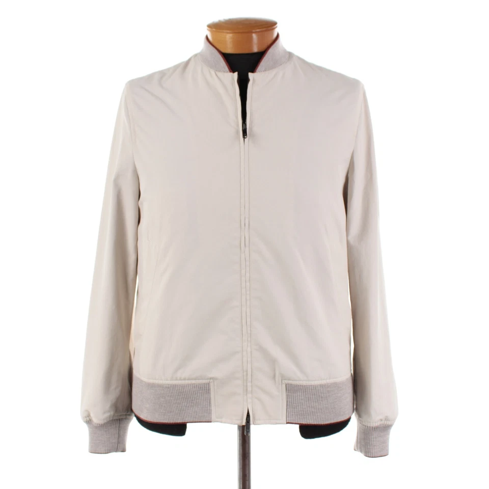 Chaqueta Bomber Luciano Barbera Nueva con Etiquetas Mezcla de Algodón Talla 50 (M EE. UU.) en Beige Sólido Foto 1 de 4