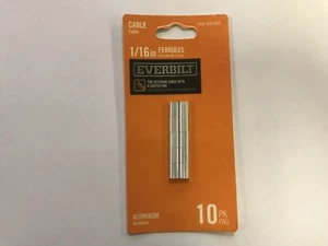 2xEverbilt 42574 1/16" Aluminum Ferrules 10-PK Aluminum construction For looping - Picture 1 of 8