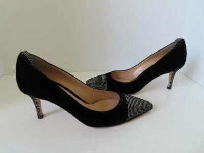 Zapatos de salón Gianvito Rossi de terciopelo negro con detalles de cristal zapatos/tacones/bombas EUR 38 Foto 1 de 4
