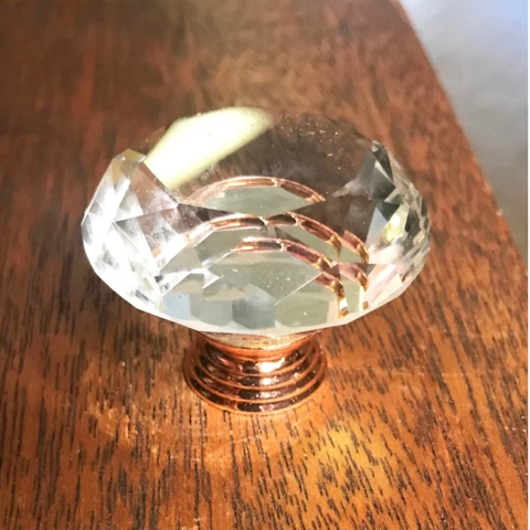Antique Drawer Knobs Clear Faceted Crystal Glass Dresser Cabinet Pull Knob Cover