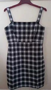 Ladies Hollister Gingham Piafore Style Dress Adjustable Straps Uk L = UK 14 - Picture 1 of 18