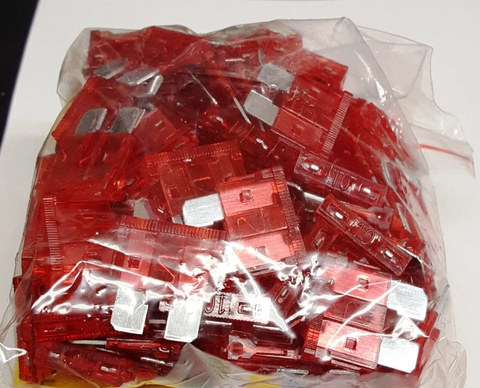 100pcs 10A Color Coded Standard ATO/ATC Blade Fuse for Auto Cars Trucks - Image 1 of 1