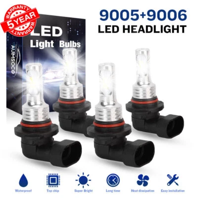 10000K Front LED Headlights Lights Bulbs For Chevy S10 1996-2004 High & Low Beam - Image 1 of 4