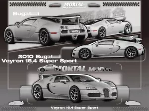 1/64 Mortal Bugatti Veyron Super Sport Car Models Diecast Toys Metallic Two-Tone - Picture 1 of 12