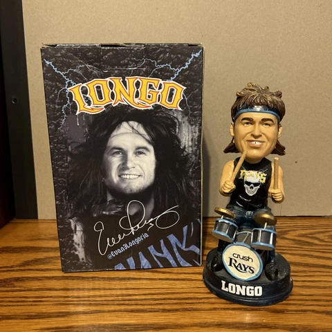 Evan Longoria 2014 Longo 80s Hair Band Drummer Tampa Bay Rays Bobblehead SGA Cover