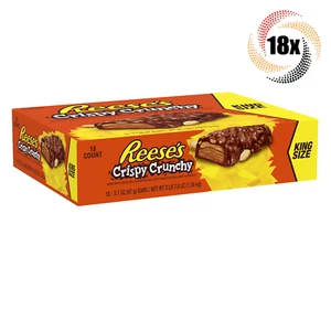 Full Box 18x Pack Reese's Crispy Crunchy Peanut Butter Peanut King Candy | 3.1oz - Picture 1 of 2