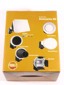 PRL) FLASH GUN ACCESSORIES KIT 7 SOFTBOX BARNDOOR HONEY COMB REFLECTOR SET MASK - Picture 1 of 2