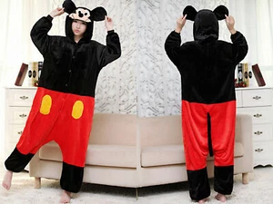Mickey Mouse Kigurumi Pyjama Anime Cosplay Kostüm Erwachsene Einteiler Nachtwäsche - Bild 1 von 7