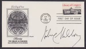 Sidney Sheldon, American Writer, I Dream of Jeannie creator, signed Library FDC - Picture 1 of 1