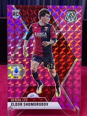 2020 Panini Mosaic Serie A Pink Prizm 17/25 Eldor Shomurodov RC - Image 1 of 2