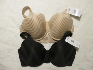 Playtex Secrets Bra 38 DD Smoothing 4747 Black & Beige 4-Way Support / Lot NWT - Picture 1 of 6