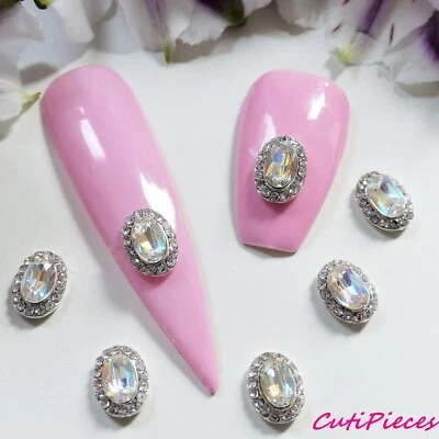 3D Arte en Uñas Pequeño Diamante Estrás Marco Multi Plata Joya Gemas Aleación Metal Foto 1 de 3