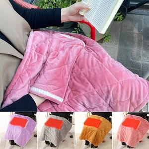 Flannel Heated Throw Over Blanket Washable Warm Cushion Soft Heating Pad 80x60cm - Picture 1 of 15