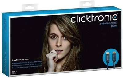 15m DisplayPort auf DisplayPort Adapter DP zu DP clicktronic vergoldete Stecker - Bild 1 von 4