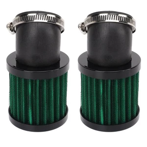 Ι Black + Green Motorcycle Air Filter Bend 45 Degree For GPZ1100 KZ1000 - Picture 1 of 12
