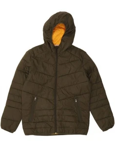 JACK & JONES Mens Hooded Padded Jacket UK 38 Medium Khaki BL01 - Picture 1 of 3