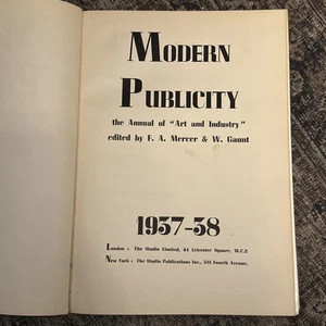 Modern Publicity Annual Of Art And Industry 1938-39 F.A. Mercer & W. Grant - Imagen 1 de 16