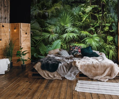 Verde Selva Papel Pintado 312x219 CM Dormitorio Mural para Pared Botánica Diseño - Imagen 1 de 4