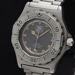 TAG Heuer 3000 Professional 932213 Quartz Watch 200m Gray Dial 16cm 6.3in Works - Picture 1 of 4