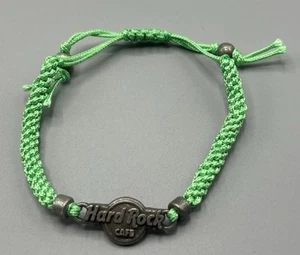 Hard Rock Café - Woven/Braided Green Cord Friendship Bracelet Casino Hotel - Picture 1 of 3