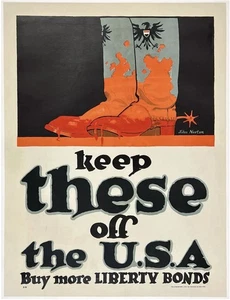 Original Vintage Poster KEEP THESE OFF THE USA BUY LIBERTY BONDS World War I OL - Picture 1 of 5