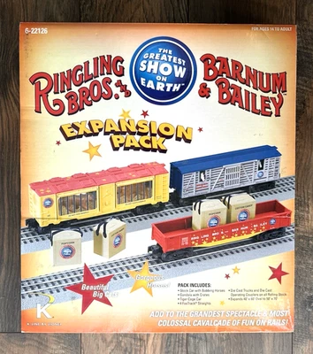 K-LINE RINGLING BROS CIRCUS EXPANSION PACK #6-22126 3 CARS + TRACK NEW IN BOX - Image 1 of 4