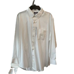 Camicia uomo Kirkland Signature bianca elegante vestibilità tradizionale XL 17x33 abbottonata - Foto 1 di 11