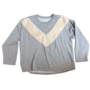 For The Republic Women's Gray Fleece Lined Top Faux Fur L alternative punk BRATZ - Picture 1 of 7