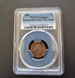 1880 1C Indian Head Cent PCGS UNC - Picture 1 of 4