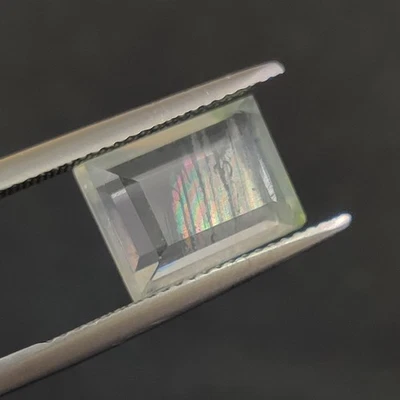 Natural Multi Fire Malawi Moonstone 4.22 Carat MIrror Cut  11.9x8.6x4.2 mm - image 1 of 4