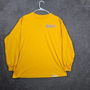 Camisa PT de manga larga de la Marina de los Estados Unidos para hombre amarilla "AZUL MARINO" gráfica talla grande - Imagen 1 de 8