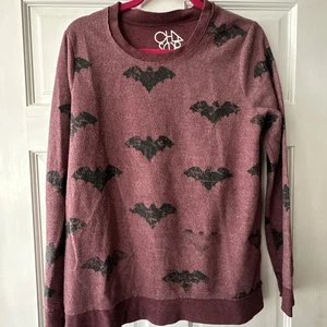 Damen-Sweatshirt Chaser Fledermausmuster Größe L Halloween  - Bild 1 von 6