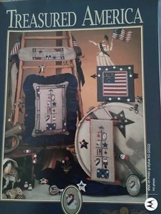 MILL HILL TREASURED AMERICA PATRIOTIC DESIGNS CROSS STITCH BKL - Picture 1 of 2