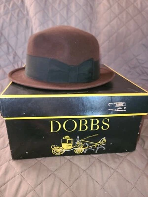 De Colección Dobbs Fifth Avenue Hermoso Sombrero Fedora Marrón Negro Lana Fieltro 6 7/8 Detroit Foto 1 de 4