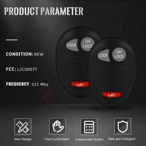 2 Remote Car Key Fob for Chevrolet Colorado 2006 2007 2008 2009 2010 2011 2012 - Picture 1 of 6