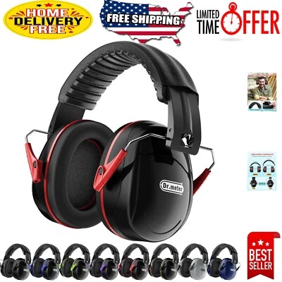 Orejeras de protección auditiva con reducción de ruido 31dB con diadema ajustable, negras/rojas Foto 1 de 4