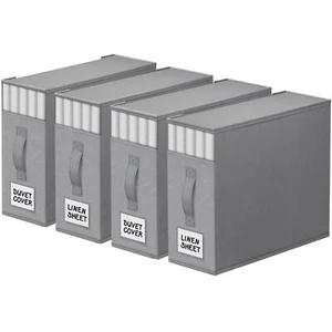 4 Pack Bed Sheet Closet Organizers And Storagesturdy Foldable Storage Containers - Picture 1 of 6