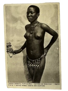 Africa black nude woman original old 1920-1930’s postcard - Picture 1 of 8