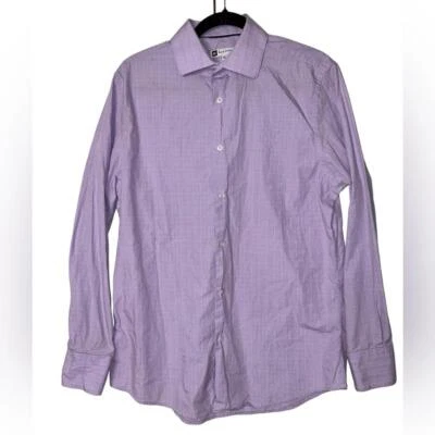 Bachrach l Lavender Purple Plaid Button Down Dress Shirt 15 1/2 - Image 1 of 4