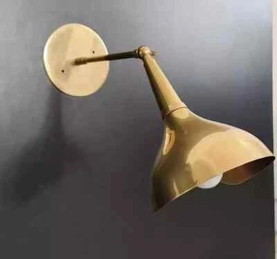 HANDMADE Italian Raw Brass Wall Lamp Stilnovo Rustic Wall Sconce Bedroom Wall Light Sconc