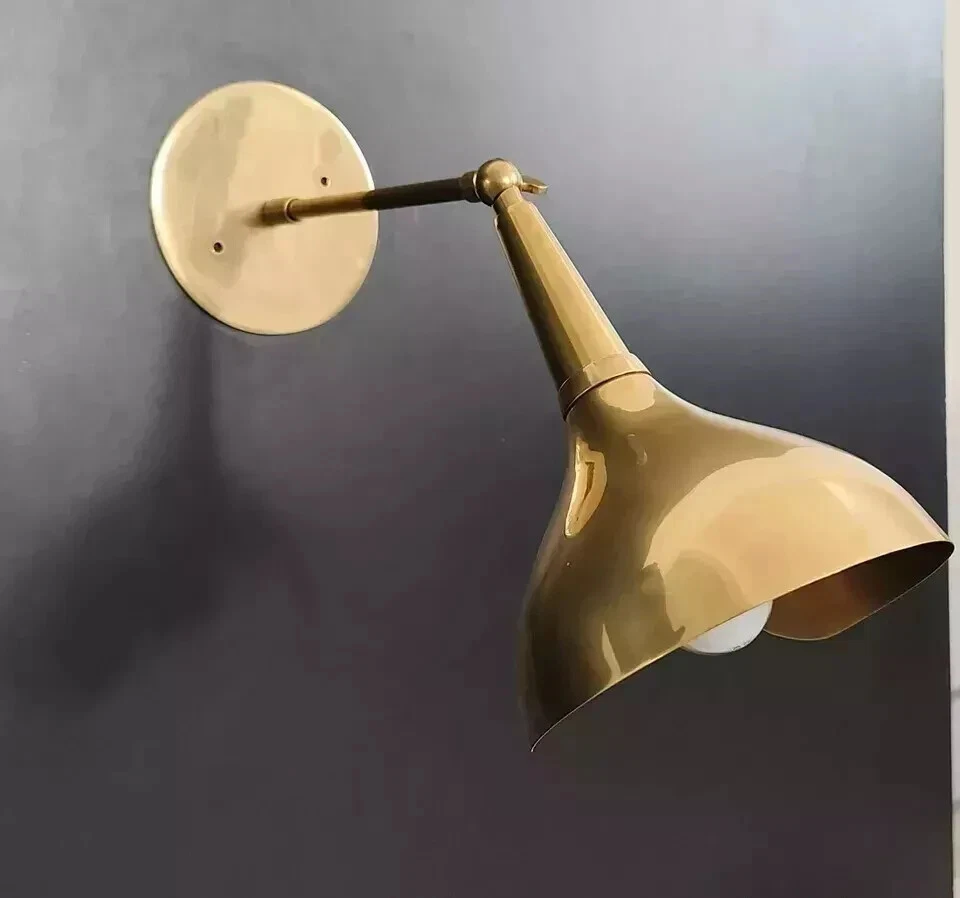 Italian Raw Brass Wall Lamp Stilnovo Rustic Wall Sconce Bedroom Wall Light Sconc - Image 1 of 4