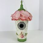 Katherine’s Collection 12.25” Metal Hanging Rose Birdhouse Pink Flower