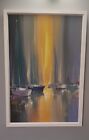 Original Wifred Lang Seascape acrylic painting on canvas