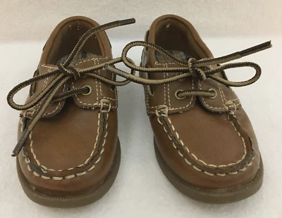 Eddie Bauer Niños Talla 7 Zapatos de Barco Mocasines Respaldo Clásicos Cordones Marrón Foto 1 de 4