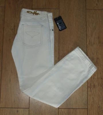 Pantalones de mezclilla Oakley Slash para mujer nuevos con etiquetas W29" L34" blancos tiro bajo pierna suelta PVP £80 nuevos Foto 1 de 4