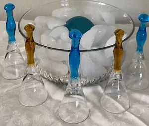 Toasten mundgeblasene Glasflöten Vintage Europa Nachlass Braut fünf grundlose Schönheit Party - Bild 1 von 17