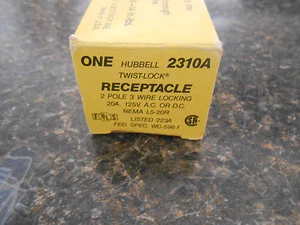 HUBBELL 2310A PRESA 20 AMP 125 VOLT TWIST LOCK - Foto 1 di 1