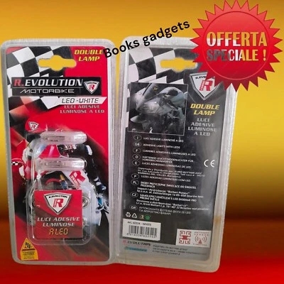 Coppia di Luci Adesive di colore Bianco a Led x Moto Scooter Bassissimo Consumo - Immagine 1 di 2
