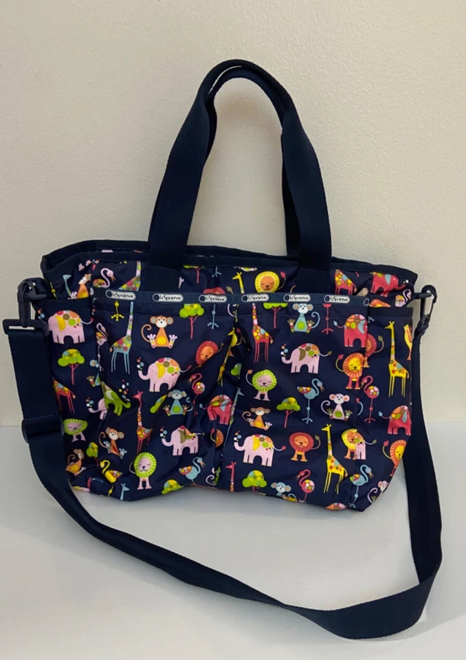 Lesportsac Large Baby Diaper Bag Safari Nylon Blue - Image 1 of 4